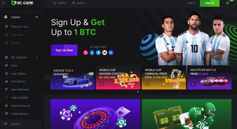 1xBet の画面