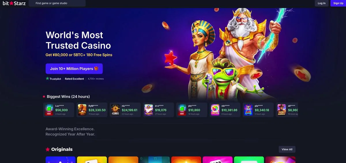 BitStarz の画面